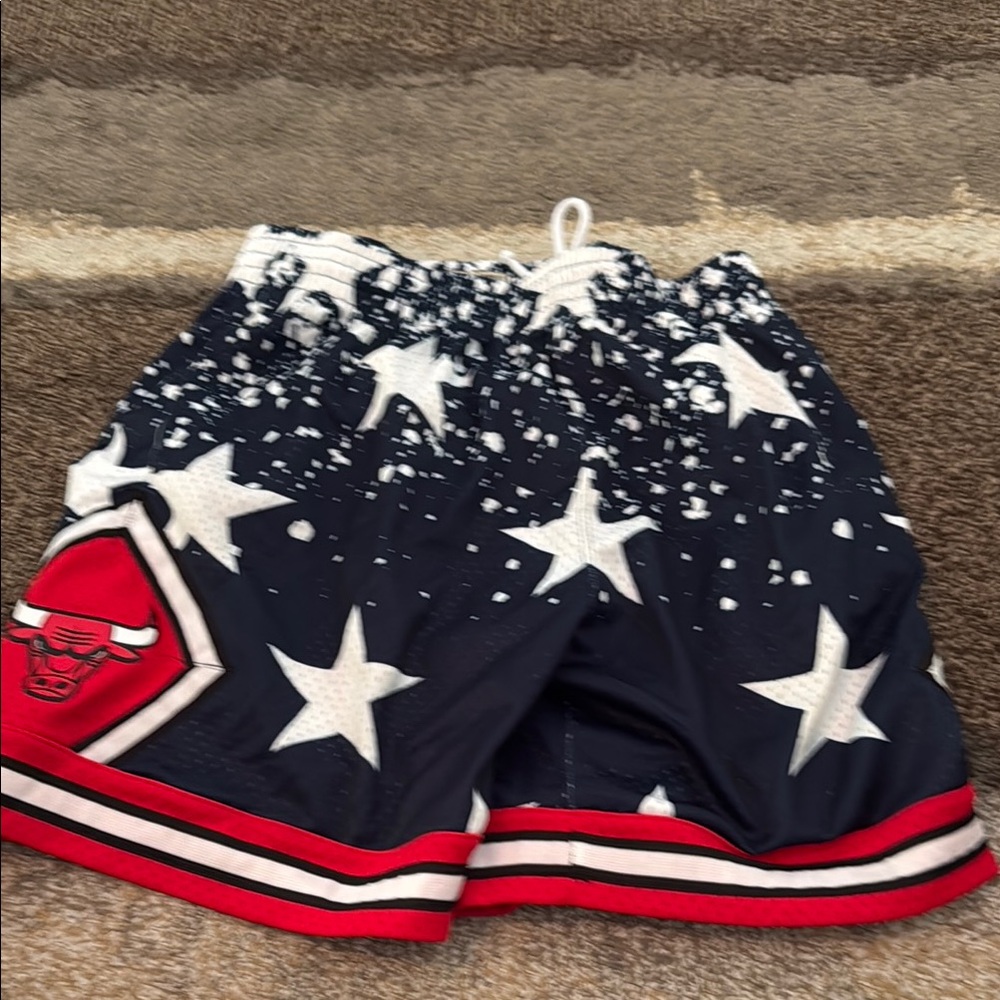 Mitchell & Ness Navy and White Star Athletic Shorts